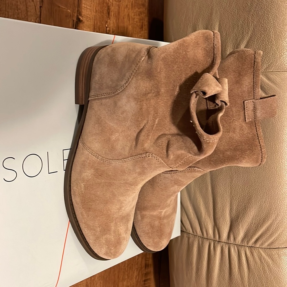 Brown suede boots
